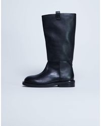 TOPSHOP - Rory Real Leather Riding Boots - Lyst