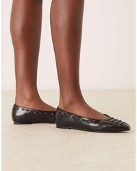 ASOS - Lachlan Eyelet Detail Chisel Toe Ballets - Lyst
