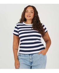 Brave Soul - Curve Stripe Crew Neck T-Shirt - Lyst