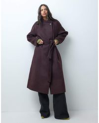 ASOS - Formal Longline Waterfall Coat With Wool - Lyst