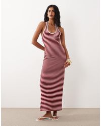 ASOS - Crochet Jersey Scoop Neck Halter Maxi Dress - Lyst