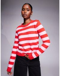 River Island - Striped Cardigan With Heart Buttons - Lyst