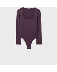 Stradivarius - Polyamide Bodysuit With Square Neckline - Lyst