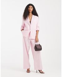Pieces - Tailored High Waist Wide Leg Pants - Lyst