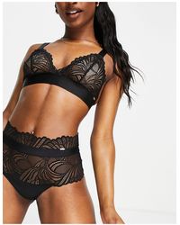 Lindex Giovanna Sheer Lace Triangle Bralette - Black