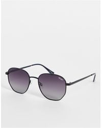 Quay Quay - big time - occhiali da sole rotondi neri con lenti polarizzate - Nero