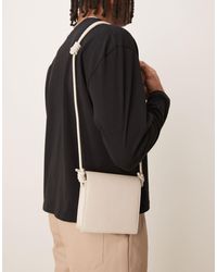 ASOS - Faux Leather Cross Body Bag With Strap Detail - Lyst