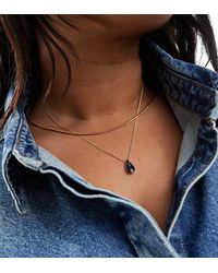 ASOS - Collar De Varias Hileras Con Colgante De Charm Negro De Esmalte De Asos Design Curve - Lyst