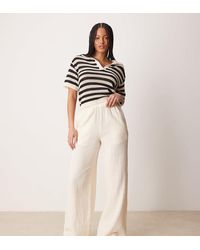 ASOS - Asos Design Tall Cheesecloth Pull On Trousers With Raw Edge - Lyst