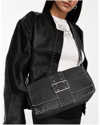 Weekday - Kylie Denim Shoulder Bag With Buckle - Lyst