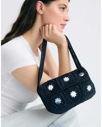 Stradivarius - Crochet Shoulder Bag With Mirrors - Lyst