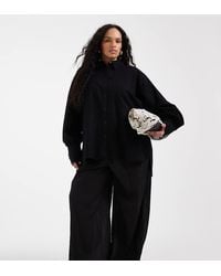 ASOS - Asos Design Curve Ipanema Sheer Linen Blend Wide Leg Beach Pants - Lyst