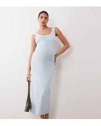 ASOS - Asos Design Maternity Cotton Blend Scoop Back Dress - Lyst
