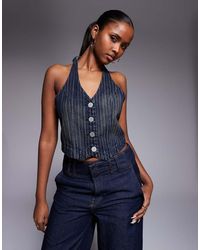 Abrand Jeans - Abrand Cropped Denim Waistcoat - Lyst