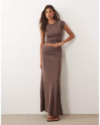 Missy Empire - Modal Ruched Front Detail Maxi Skirt - Lyst