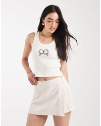 ASOS - Linen Look Wrap Skort - Lyst