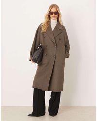 Mango - Wool Mix Double Breasted Midi Coat - Lyst