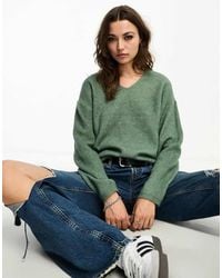ONLY - Ruimvallende Trui Met V-Hals - Lyst