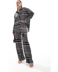 4th & Reckless - Satin Wide Leg Trousers Co-ord - Lyst