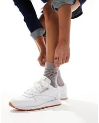 Reebok - Baskets classiques en cuir avec semelle en caoutchouc - Lyst