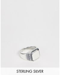 ASOS – Eleganter Siegelring aus Sterlingsilber mit Prägung - Mettallic