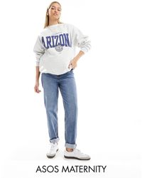 ASOS - Asos Design Maternity High Rise Relaxed Mom Jeans - Lyst