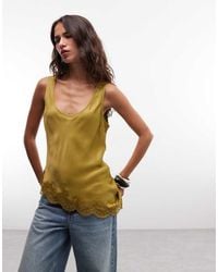 Reclaimed Vintage - Satin Asymmetric Cami Top - Lyst