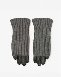 Barneys Originals - Real Leather Gloves With Knitted Cuff - Lyst