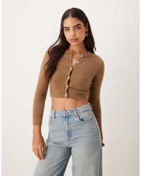 Glamorous - Cropped Button Down Cardigan - Lyst