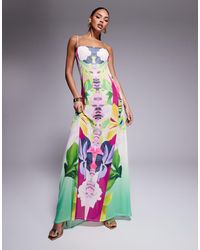 AFRM - Shea Mesh Maxi Dress With Bodysuit - Lyst