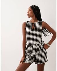 ASOS - Crochet Jersey Sleeveless Peplum Top Co-ord - Lyst
