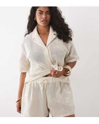 ASOS - Asos Design Curve Open Knit Shorts With Cornelli Detail - Lyst