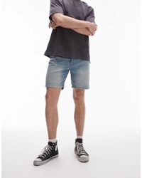 TOPMAN - Denim Short Met Rechte Pijpen - Lyst