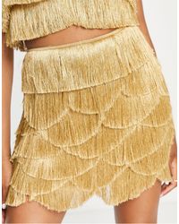 ASOS - Mini Skirt With Fringe Layered Detail - Lyst