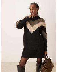 Y.A.S - Chevron Knitted Mini Jumper Dress - Lyst