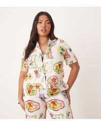 Nobody's Child - Camisa Con Estampado De Postales De Frutas Y Detalle De Lazada Harper De (Parte De Un Conjunto) - Lyst