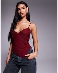 ASOS - Mesh Cami Top With Angled Hem - Lyst