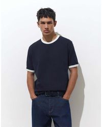 Pull&Bear - Contrast Trim T-shirt - Lyst