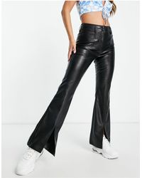 TOPSHOP Faux Leather Lace Up Flare 