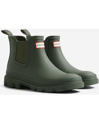 HUNTER - Downpour - bottines chelsea - olive foncé - Lyst