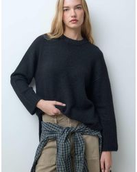 Pieces - Oversized Wool Blend Knitted Jumper - Lyst