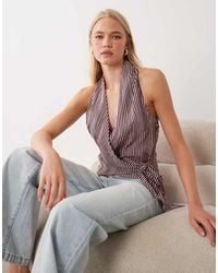 Mango - Halterneck Tie Waist Top - Lyst