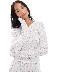 Daisy Street - – pyjama mit blümchenmuster und oberteil mit knopfleiste - Lyst