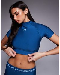 Under Armour - Heatgear Mock Short Sleeve Crop Top - Lyst