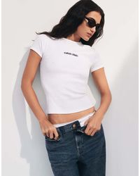 Calvin Klein - Classic Fit T-Shirt With Flocked Logo - Lyst