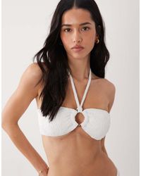 New Look - Textured Ring Detail Bikini Top - Lyst