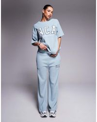 ASOS - Weekend Collective Co-Ord Waffle Jogger With Varsity Logo - Lyst
