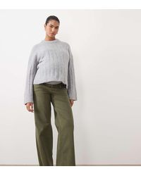 Mama.licious - Mamalicious Maternity Over The Bump Wide Leg Jeans - Lyst