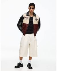 Bershka - Graphic Leather Effect Jacket - Lyst
