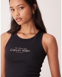 Calvin Klein - – geripptes tanktop - Lyst